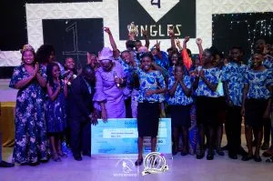 Presentation of prize (N300,000) to Samira High School - 1st position Song composition contest