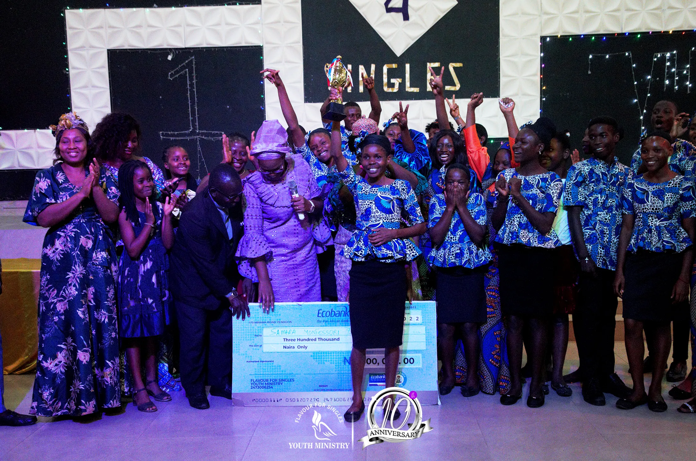 Presentation of prize (N300,000) to Samira High School - 1st position Song composition contest