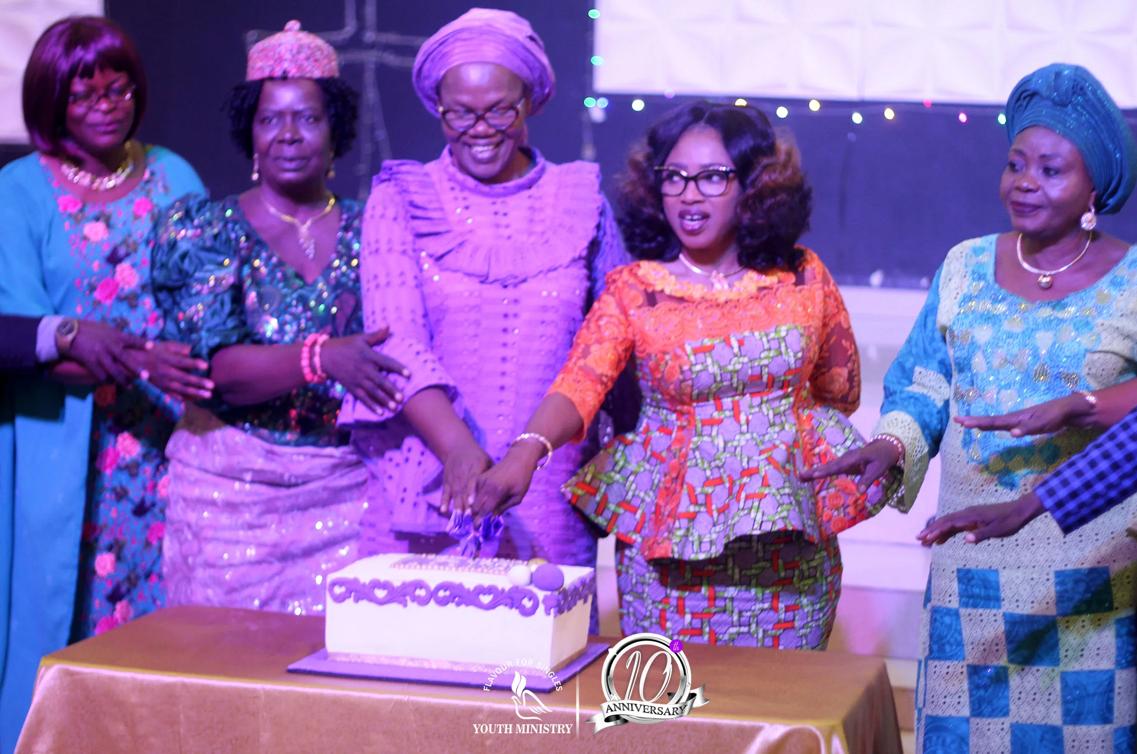 Cutting of the anniversary cake